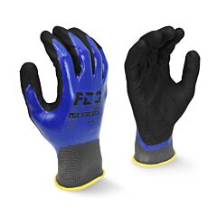 Radians Rwg32L Fdg Coating Full Dipped Waterproof Nitrile Work Gloves, Size Large