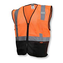 Radians Sv3B-2Zom-4X Black Bottom Economy Mesh Safety Vest, Orange/Black Bottom, Size 4X-Large