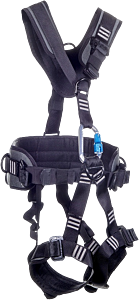French Creek 22030B-Blk Stratos Full Body Harness, Dorsal D, Low Back D, Sternum D, Front Waist D, Hip D, Padding On Shoulders, Back, Waist And Legs, Pass-Thru Buckle Legs (Made In Usa), Size 2X-Large