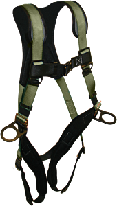 French Creek 22670B Stratos Full Body Fall Arrest Harness, Comfort Back/Shoulder Pad, Leg Pads, Single Dorsal D-Ring, Hip D-Rings, Bayonet Buckle Legs (Made In Usa), Size Large/X-Large