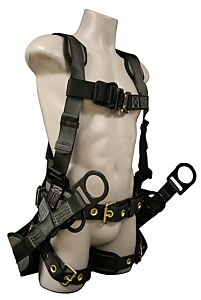 French Creek 22850Bh-Alt Stratos Full Body Fall Arrest Harness, Removable Tool Belt, Pads On Shoulders, Back, Waist And Legs, Tongue Buckle Legs, Removable Rigid Saddle (Made In Usa), Size Large/X-Large