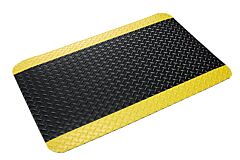 Crown Matting Cd 0023Yb Industrial Deck Plate Anti-Fatigue Mat 2' X 3' Black W/Yellow