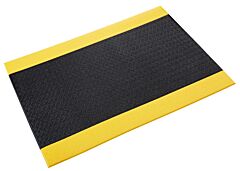 Crown Matting Ser3824Bpc Tuff-Spun 3/8 Pebble-Surface Anti-Fatigue Mat 2' Wide, Custom Length, Black W/Yellow