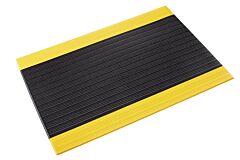 Crown Matting Ser3836Ybc Tuff-Spun 3/8 Rib-Surface Anti-Fatigue Mat 3' Wide, Custom Length, Black W/Yellow