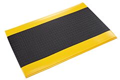 Crown Matting Wbrz036Ypc Wear-Bond Comfort-King Pebble-Surface Anti-Fatigue Mat 3' Wide, Custom Length, Black W/Yellow