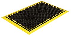 Crown Matting Ws 4E24Ye Safewalk With Colored Borders Drainage Anti-Fatigue Mat 4-Sides 40" X 124" Black W/Yellow