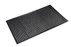 Crown Matting Ws Ct32Bk Safewalk-Light General Purpose Drainage Anti-Fatigue Mat 3' X 20' Black