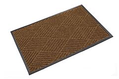 Crown Matting S1 R034Db Super-Soaker Diamond Rubber-Border Indoor Entrance Mat 3' X 4' Dark Brown