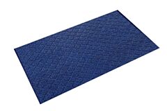 Crown Matting Dx Mb35Bb Diamond-Deluxe Duet Medium-Duty Backed Outdoor Entrance Mat 3' X 5' Crimped-Ends Black/Blue