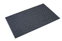 Crown Matting Dx Mb35Bg Diamond-Deluxe Duet Medium-Duty Backed Outdoor Entrance Mat 3' X 5' Crimped-Ends Black/Gray