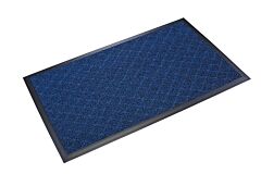 Crown Matting Dx Ma35Bb Diamond-Deluxe Duet Medium-Duty Unbacked Outdoor Entrance Mat 3' X 5' Nosed-All Black/Blue