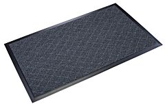 Crown Matting Dx Ma46Bg Diamond-Deluxe Duet Medium-Duty Unbacked Outdoor Entrance Mat 4' X 6' Nosed-All Black/Gray