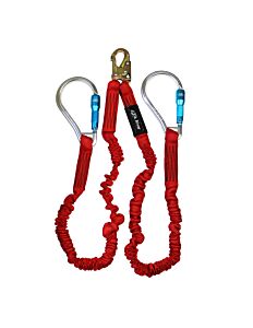 Elk River 35416 Flex-Nopac Ea Lanyard, 1-1/2" X 6', Twin Leg, Snap Hook, Lg Al Carabiner