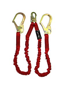 Elk River 35478 Flex-Nopac Ea Lanyard, 1-1/2" X 6', Twin Leg, Snap Hook, Rebar Hook
