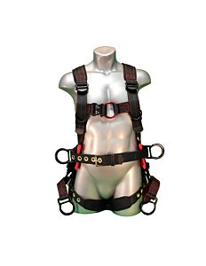 Elk River 67664 Raven Tower Ras Full Body Harness Tongue Buckles, 6 D-Rings, Remseat, Size X-Large