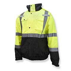Radians Sj320B-3Zgs-S 3-In-1 Durable Ripstop Bomber Jacket With Color Blocking, Green, Size Small