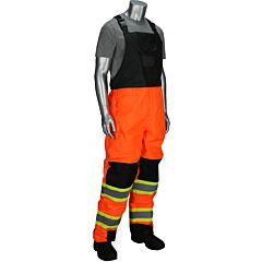 Pip 318-1780-Or/5X Class E Rip Stop Insulated Bib Overall, Removable Bib, Two Tone Tape, Orange, Size 5X-Large