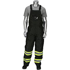 Pip 318-1780-Bk/3X Rip Stop Insulated Bib Overall, Removable Bib, Two Tone Tape, Black, Size 3X-Large