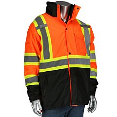 Pip 333-1772-Or/2X R3 Rip Stop Two Tone 3-In-1 Jacket W/Removable Grid Fleece Lining, Orange, Size 2X-Large