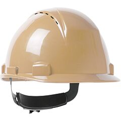 Pip 280-Hp1141Rspv-10 Logan Hard Hat, Cap Style, Wheel Ratchet, Type I, Class C, Vented, Beige