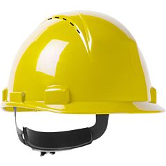 Pip 280-Hp1141Rspv-02 Logan Hard Hat, Cap Style, Wheel Ratchet, Type I, Class C, Vented, Yellow