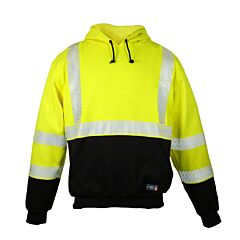 Kishigo F587 Premium Black Series Fr Pullover Hoodie, Type R Class 3, Lime, Size X-Large