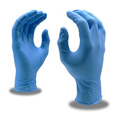 Cordova 4095Xl Disposable Nitrile Gloves, Nitri-Cor Silver, Industrial, Powder Free, 4 Mil, Blue, Size X-Large