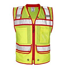 Kishigo S5043 Color Contrast Class 2 Surveyors Vest, Lime/Red, Size X-Large