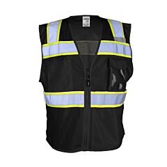 Kishigo B150 Enhanced Visibility 3 Pocket Mesh Vest, Black/Lime, Size 4X/5X-Large