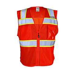 Kishigo B153 Enhanced Visibility 3 Pocket Mesh Vest, Red/Lime, Size Small/Medium