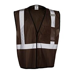 Kishigo B128 Single Pocket Mesh Vest, Economy, Enhanced Visibility, Brown, Size 4X/5X-Large