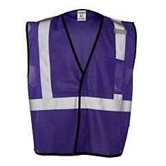 Kishigo B129 Single Pocket Mesh Vest, Economy, Enhanced Visibility, Purple, Size Large/X-Large