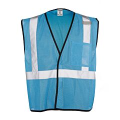 Kishigo B130 Single Pocket Mesh Vest, Economy, Enhanced Visibility, Electric Blue, Size 4X/5X-Large
