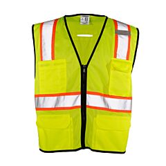 Kishigo 1580 6 Pocket Contrast Economy Class 2 Vest, Lime, Size 2X/3X-Large