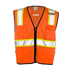 Kishigo 1581 6 Pocket Contrast Economy Class 2 Vest, Orange, Size 2X/3X-Large