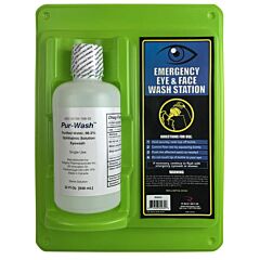 Radians Rew32S Mounts To Wall, Mounting Screws Included, Bottles Dated For Freshness, Available With One Or Two 16 Or 32 Oz Bottles Single Bottle Eyewash Station, 32 Oz Bottle
