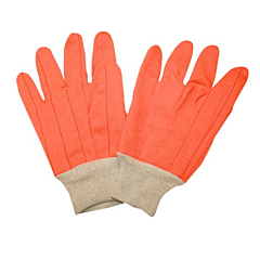 Cordova 2805Cdn Gloves, Hi-Vis Orange Double Palm, Polyester/Cotton Corded Canvas, Natural Knit Wrist
