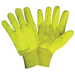 Cordova 2820Cd Gloves, Hi-Vis Yellow Double Palm, Polyester/Cotton Corded Canvas, Yellow Knit Wrist