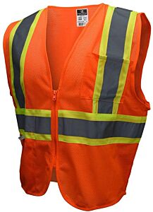 Radians Sv22-2 Economy Type R Class 2 Mesh Safety Vest With Two-Tone Trim, Orange