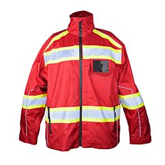 Kishigo B303 Premium Jacket, Class 1, Enhanced Visibility, Red/Lime, Size 4X-Large