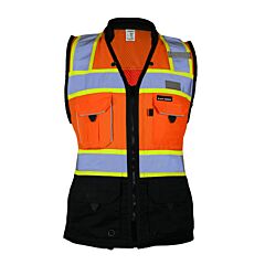 Kishigo S5022 Women'S Premium Black Series Surveyors Vest, Class 2, Orange, Size 2X-Large