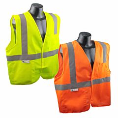 Radians Sv2 Economy Type R Class 2 Solid Safety Vest, Hook & Loop