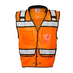 Kishigo S5007 High Performance Surveyors Snap Vest, Class 2, Orange
