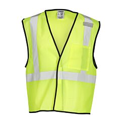 Kishigo 1193 Single Pocket Zipper Mesh Vest, Economy, Class 2, Lime