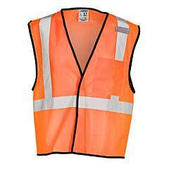 Kishigo 1194 Single Pocket Zipper Mesh Vest, Economy, Class 2