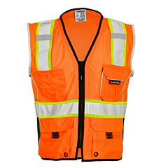 Kishigo 1514 Premium Black Series Heavy Duty Safety Vest, Class 2, Orange