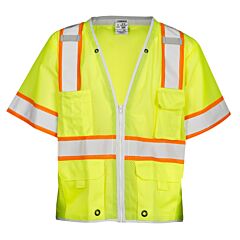 Kishigo 1550 Premium Brilliant Series Heavy Duty Vest, Class 3, Lime