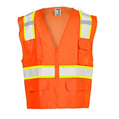 Kishigo 1164 Solid Front With Mesh Back Safety Vest, Class 2, Orange