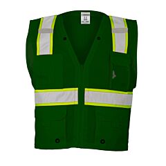 Kishigo B104 Multi Pocket Mesh Vest, Enhanced Visibility, Green/Lime