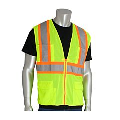 Pip 302-Mapm Ansi Type R Class 2 Premium Mesh Surveyors Vest, Two-Tone, 11 Pockets, Hi-Vis